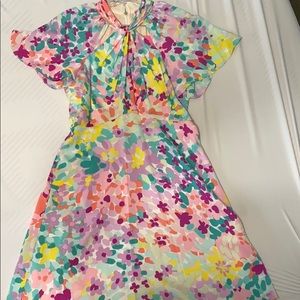 Kate Spade painted petals twist neck dress